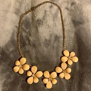 Peach/Light Pink Flower Statement Necklace